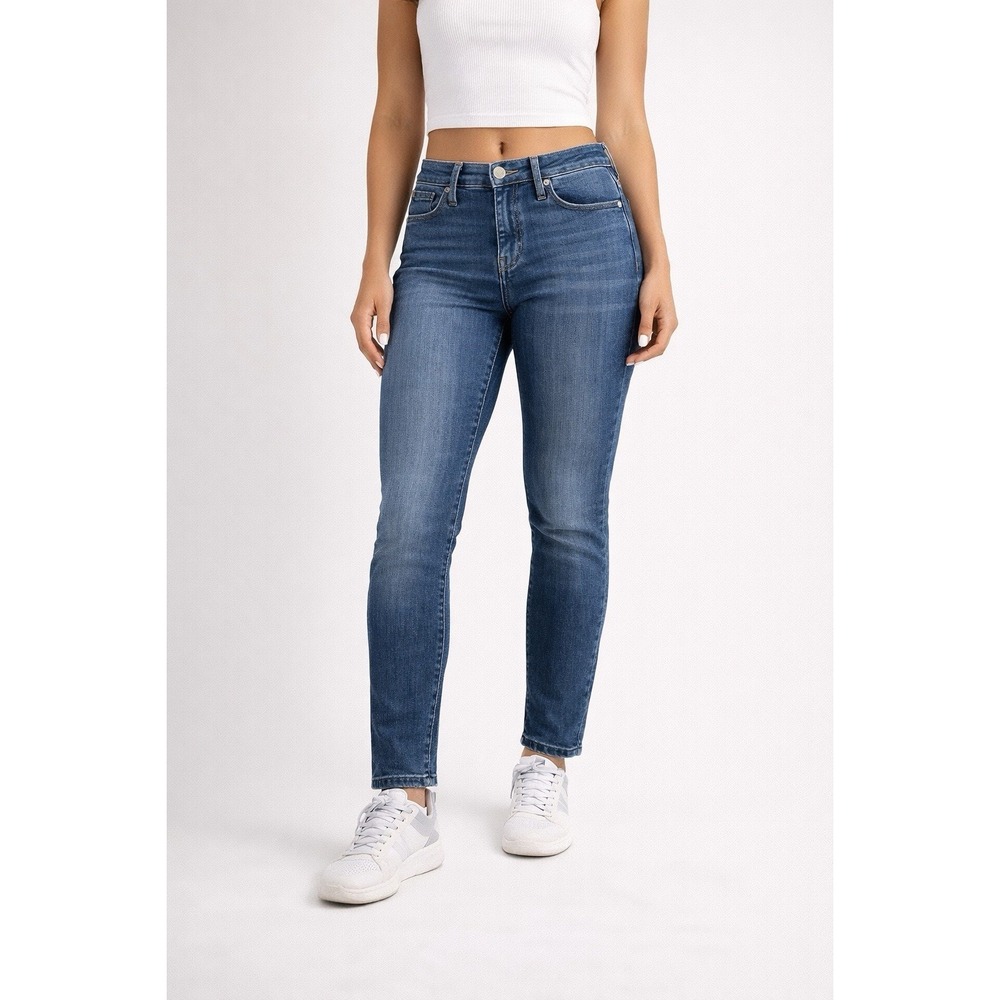 Athleta Jeans Women's 2 Mid Rise Skinny Stretch Blue Denim Ankle 28 Inseam